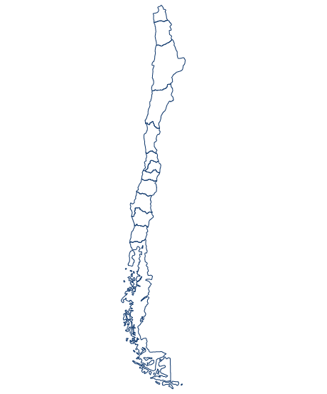 Mapa de Chile, cobertura de Arica a Magallanes